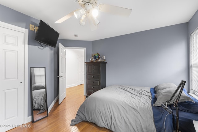 39 Sarah Ln, Howell, NJ 07731 - bedroom with light wood-style flooring, baseboards, and a ceiling fan