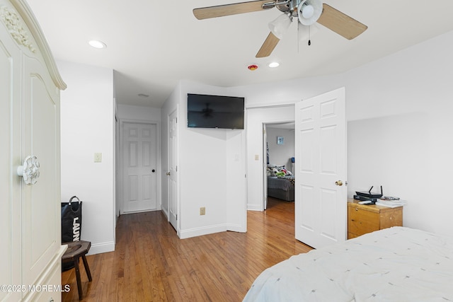 39 Sarah Ln, Howell, NJ 07731 - bedroom with wood finished floors, baseboards, recessed lighting, and a ceiling fan