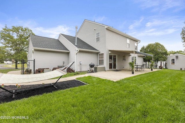 39 Sarah Ln, Howell, NJ 07731 - rear view of house featuring a patio area, roof with shingles, and central AC unit