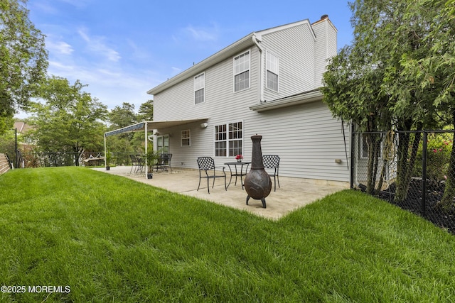 39 Sarah Ln, Howell, NJ 07731 - back of property featuring a patio and a chimney