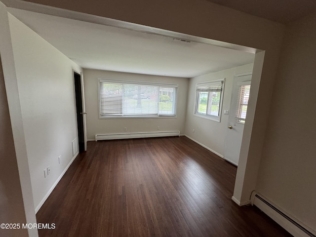 3B Blue Jay St, Manchester, NJ 08759 - spare room featuring baseboard heating, dark wood finished floors, and baseboards