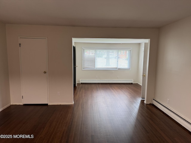 3B Blue Jay St, Manchester, NJ 08759 - empty room with a baseboard radiator, dark wood-type flooring, and baseboards
