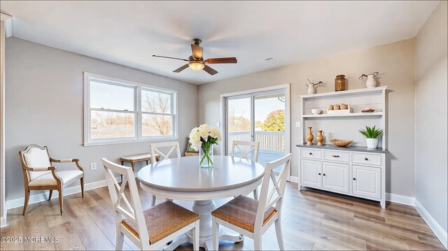 6 Lake Superior Dr, Little Egg Harbor, NJ 08087 - dining area featuring ceiling fan and light wood finished floors