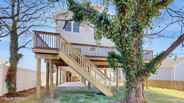 6 Lake Superior Dr, Little Egg Harbor, NJ 08087 - rear view of house featuring a deck and stairs
