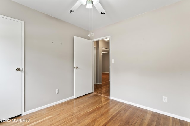 27 Cedar St Unit A, Toms River, NJ 08757 - unfurnished bedroom with baseboards, light wood-style floors, and ceiling fan