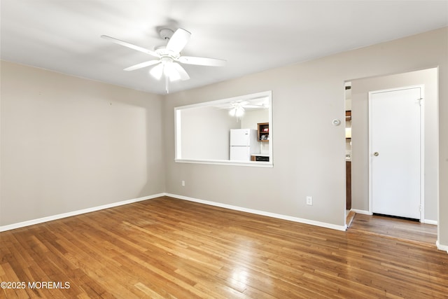 27 Cedar St Unit A, Toms River, NJ 08757 - spare room featuring a ceiling fan, hardwood / wood-style flooring, and baseboards
