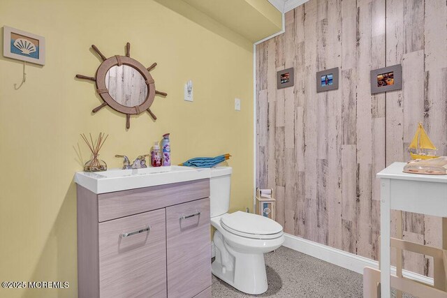 200 San Fernando Dr, Lavallette, NJ 08735 - full bathroom featuring vanity, toilet, and speckle patterned floor
