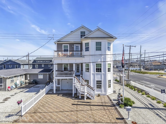 200 San Fernando Dr, Lavallette, NJ 08735 - view of front facade with stairs and a balcony