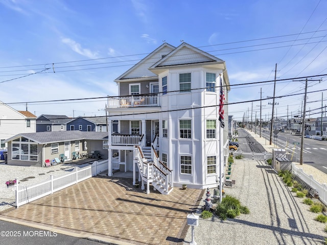 200 San Fernando Dr, Lavallette, NJ 08735 - view of front of home featuring stairway and a balcony