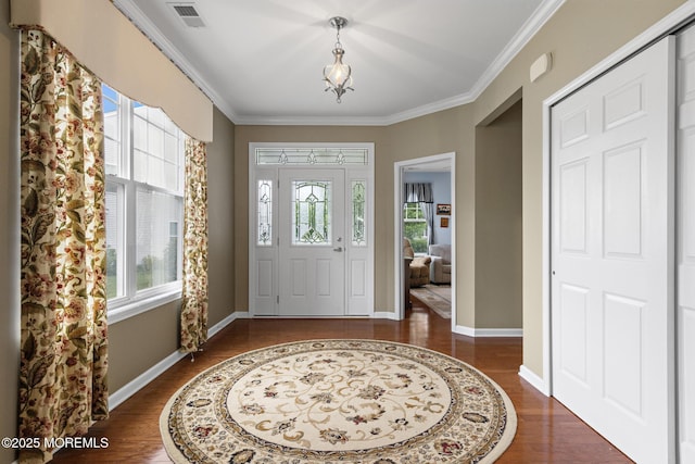 12 Stemson Ct, Little Egg Harbor, NJ 08087 - foyer entrance featuring plenty of natural light, wood finished floors, crown molding, and baseboards