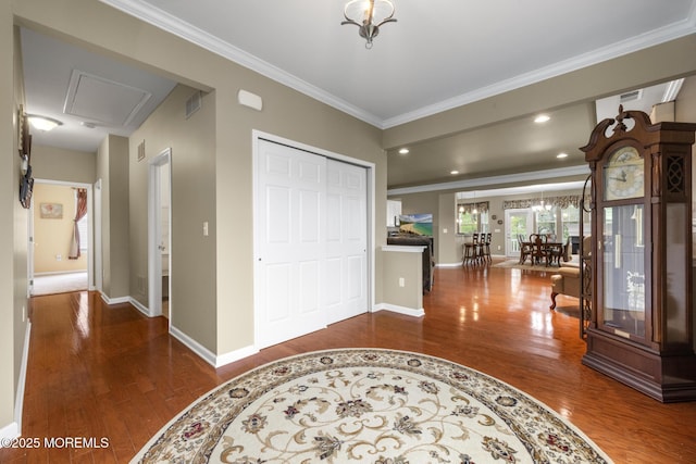 12 Stemson Ct, Little Egg Harbor, NJ 08087 - foyer entrance featuring wood finished floors, crown molding, baseboards, and recessed lighting