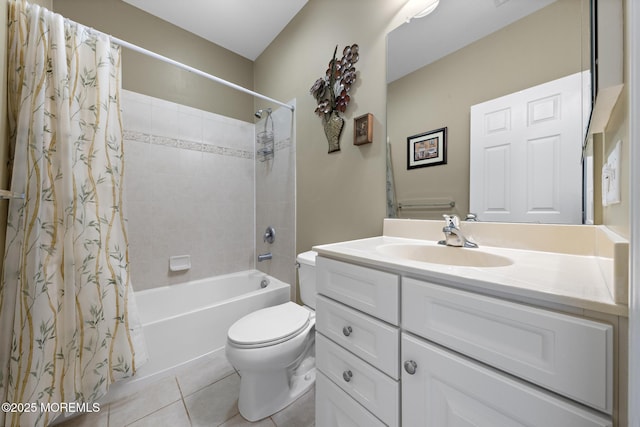 12 Stemson Ct, Little Egg Harbor, NJ 08087 - full bath with toilet, vanity, shower / bathtub combination with curtain, and tile patterned flooring