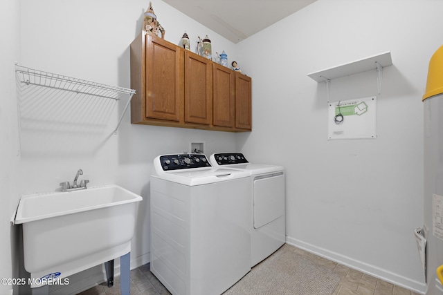 12 Stemson Ct, Little Egg Harbor, NJ 08087 - laundry area with independent washer and dryer, cabinet space, and baseboards
