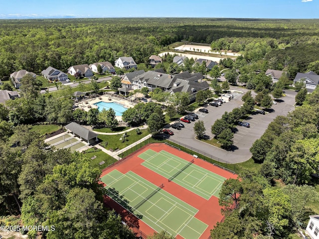 12 Stemson Ct, Little Egg Harbor, NJ 08087 - bird's eye view of a forest and a pool