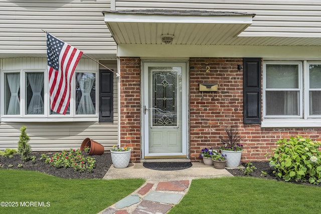 2 Miriam Dr, Matawan, NJ 07747 - view of exterior entry with brick siding