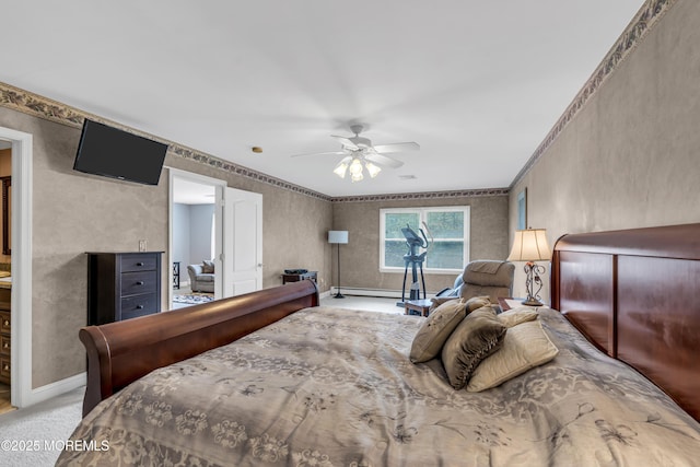 2 Miriam Dr, Matawan, NJ 07747 - carpeted bedroom with baseboards, ceiling fan, and ornamental molding