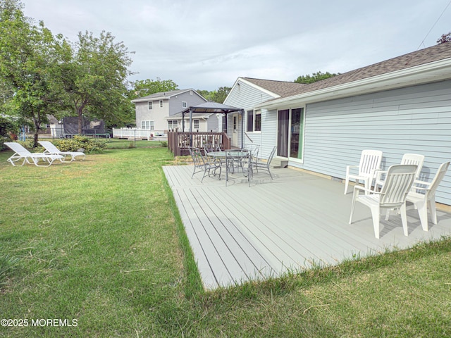 113 Boulder Lake Dr, Little Egg Harbor, NJ 08087 - wooden deck featuring a gazebo, outdoor dining area, and a yard