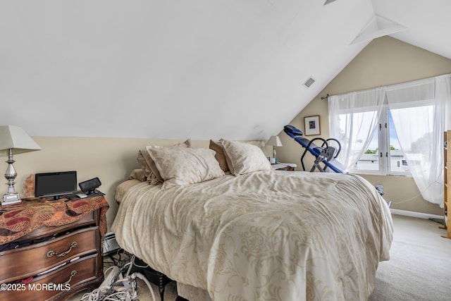 75 Portland Rd, Highlands, NJ 07732 - bedroom with lofted ceiling and carpet flooring