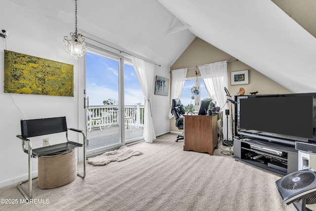 75 Portland Rd, Highlands, NJ 07732 - living room featuring plenty of natural light, carpet, and high vaulted ceiling