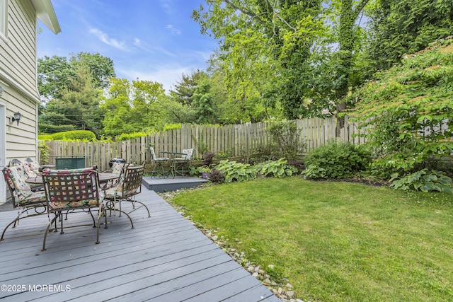 75 Portland Rd, Highlands, NJ 07732 - deck featuring outdoor dining area and a fenced backyard