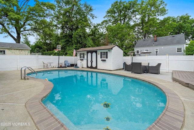 660 Summit Ave, Kenilworth, NJ 07033 - view of pool with a fenced backyard, an outdoor structure, and a patio