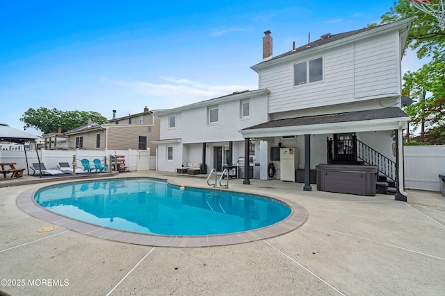 660 Summit Ave, Kenilworth, NJ 07033 - view of swimming pool with a patio area, a fenced backyard, and a grill