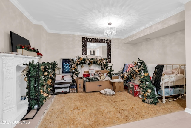 1 Portland Rd Unit 13, Highlands, NJ 07732 - dining area featuring a chandelier and crown molding
