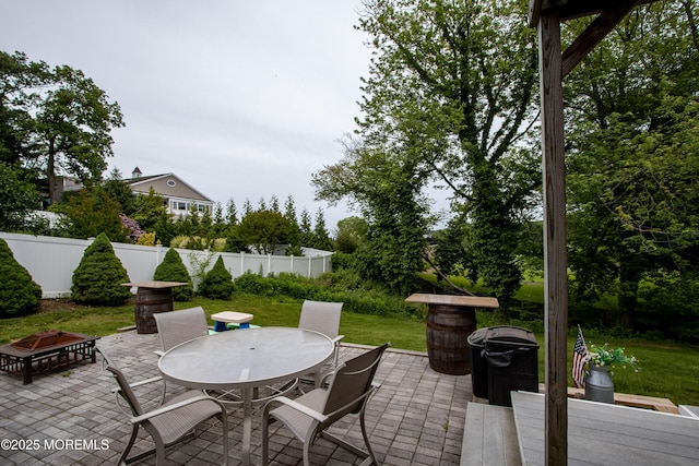 20 Koosman Dr, Leonardo, NJ 07737 - view of patio / terrace featuring a fire pit and outdoor dining space
