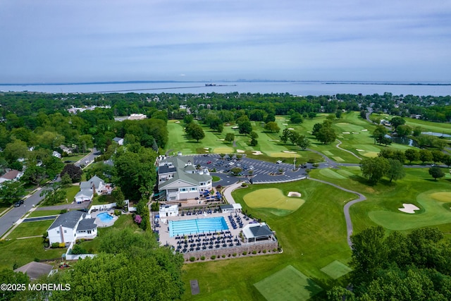 20 Koosman Dr, Leonardo, NJ 07737 - bird's eye view of a large body of water, a golf club, and a pool area