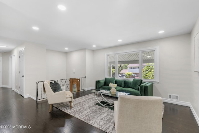 5 S Dakota Ave, Jackson, NJ 08527 - living room with baseboards, recessed lighting, and dark wood-style flooring