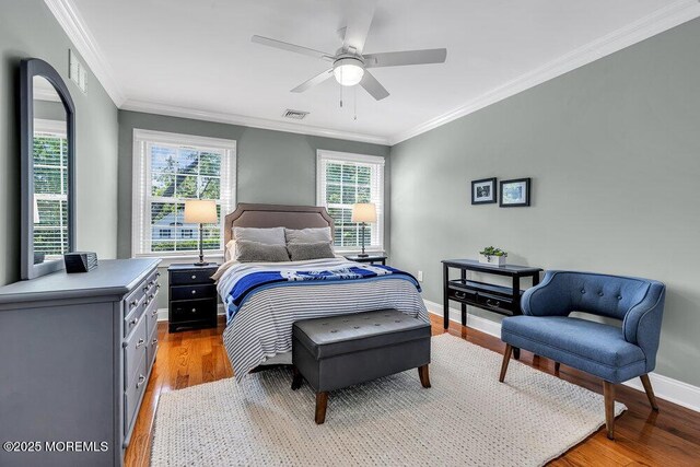 71 Maple Ave, Little Silver, NJ 07739 - bedroom featuring light wood finished floors, crown molding, baseboards, and ceiling fan