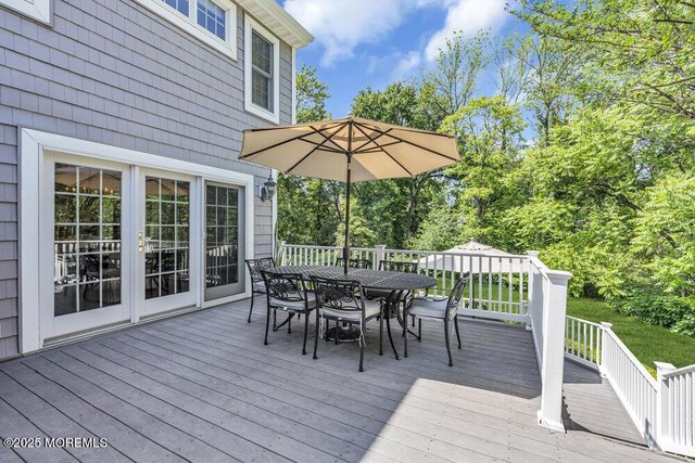 71 Maple Ave, Little Silver, NJ 07739 - wooden deck featuring outdoor dining area