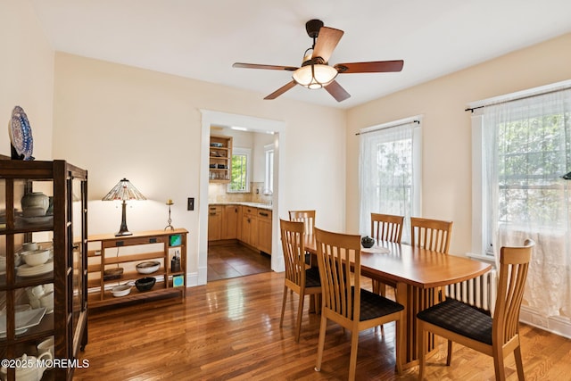 228 Albert Pl, Elberon, NJ 07740 - dining room with ceiling fan and wood finished floors