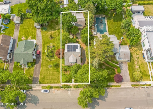 228 Albert Pl, Elberon, NJ 07740 - aerial perspective of suburban area featuring property parcel outlined
