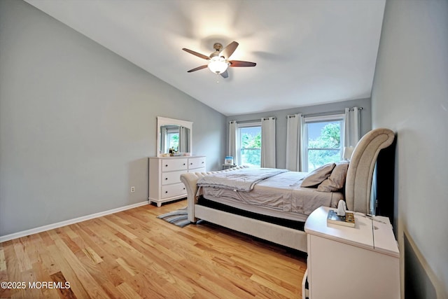 2 Hampton Hollow Dr, Perrineville, NJ 08535 - bedroom featuring lofted ceiling, light wood-style floors, baseboards, and ceiling fan