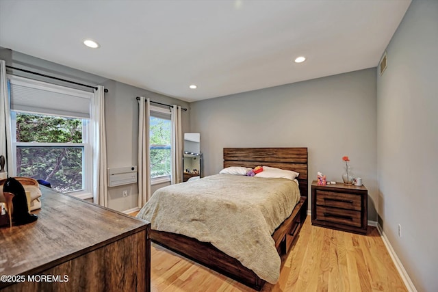 2 Hampton Hollow Dr, Perrineville, NJ 08535 - bedroom with light wood-style flooring, baseboards, and recessed lighting