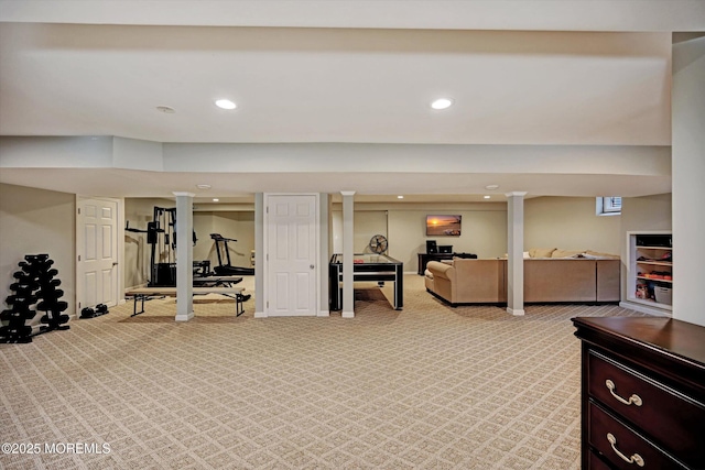 2 Hampton Hollow Dr, Perrineville, NJ 08535 - workout area featuring light colored carpet and recessed lighting