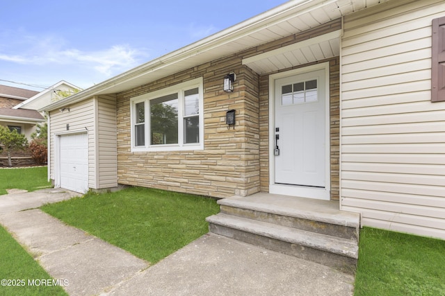 23 Drexel Dr, Jackson, NJ 08527 - property entrance featuring stone siding and an attached garage
