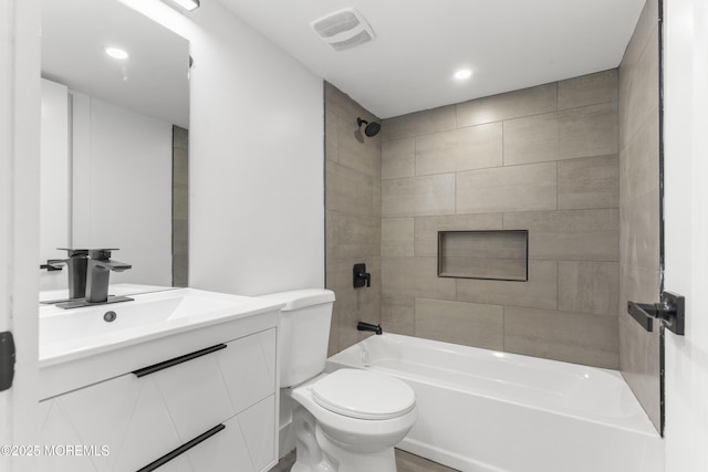 23 Drexel Dr, Jackson, NJ 08527 - bathroom with vanity, shower / bath combination, toilet, and recessed lighting