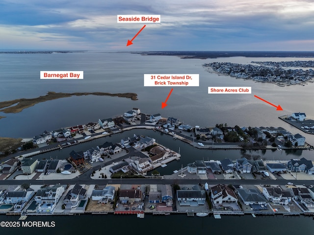 231 Cedar Island Dr, Brick, NJ 08723 - aerial view of a nearby body of water