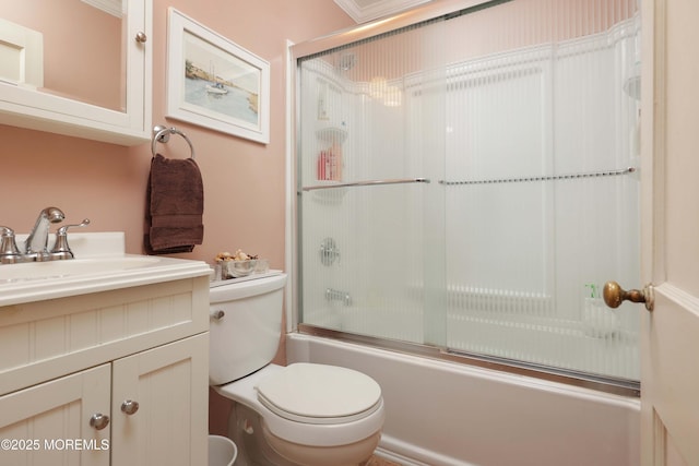 146 Morningside Ave, Union Beach, NJ 07735 - full bath featuring toilet, bath / shower combo with glass door, and vanity