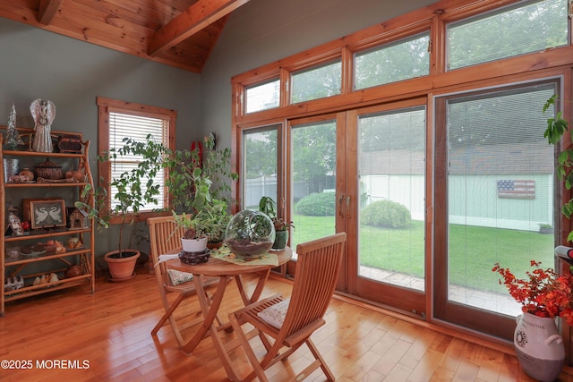 146 Morningside Ave, Union Beach, NJ 07735 - dining room featuring light wood-type flooring and wood ceiling