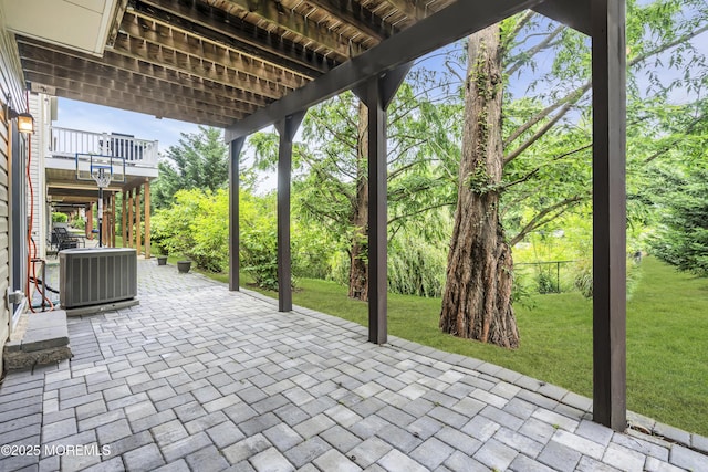 52 Pate Dr, Middletown, NJ 07748 - view of patio / terrace featuring central AC and stairs