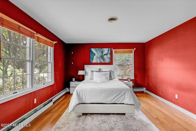 635 Susan Ln, Brielle, NJ 08730 - bedroom featuring a baseboard radiator, wood finished floors, baseboards, and baseboard heating