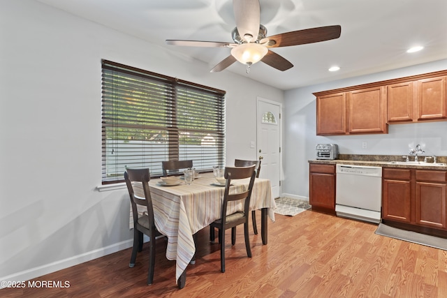 11 Bryant Dr, Jackson, NJ 08527 - dining space with a ceiling fan, light wood-type flooring, and recessed lighting