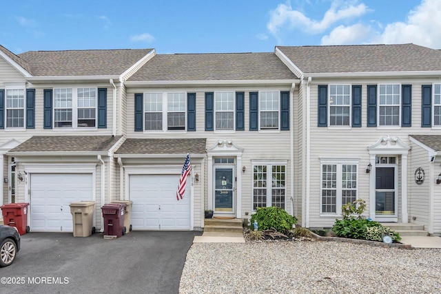 18 Skimmer Ln Unit 53, Bayville, NJ 08721 - townhome / multi-family property with driveway, an attached garage, and a shingled roof
