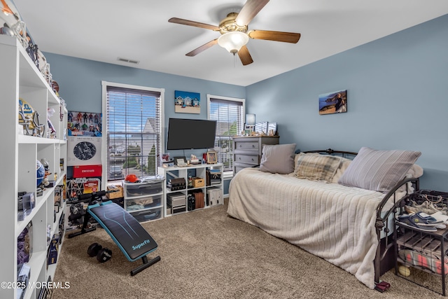 18 Skimmer Ln Unit 53, Bayville, NJ 08721 - carpeted bedroom featuring a ceiling fan