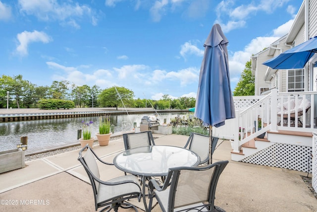 18 Skimmer Ln Unit 53, Bayville, NJ 08721 - view of patio / terrace with a water view and outdoor dining area