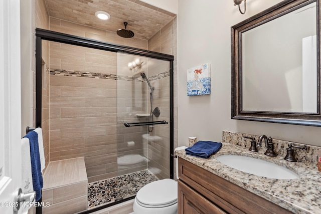 3206 Chicopee Pl, Point Pleasant, NJ 08742 - bathroom with a stall shower, vanity, and toilet