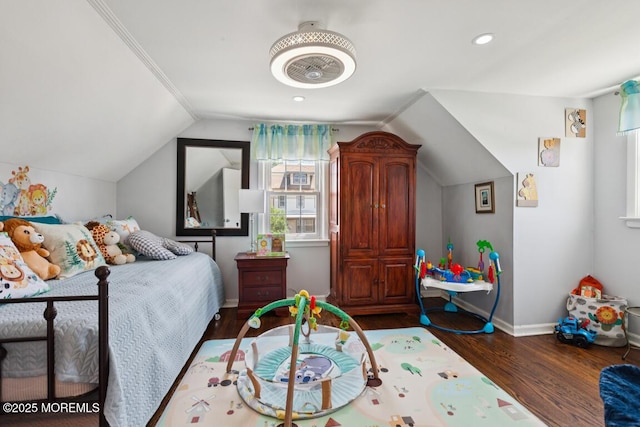 488 Fenwood Ave, Hamilton, NJ 08619 - bedroom with wood finished floors and vaulted ceiling